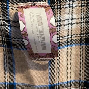 TONAL CHECK 3/4 SLEEVE SMOCK DRESS